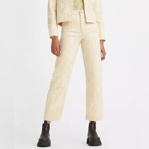 Levi's Straight Leg Jeans in Cream Zebra Print